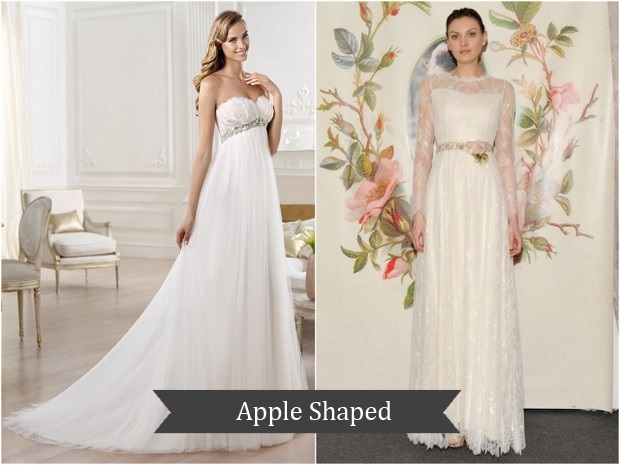 best wedding dresses for apple shape