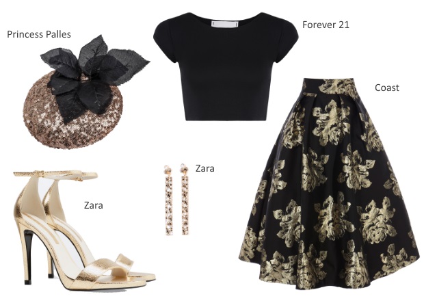 black and gold wedding outfit
