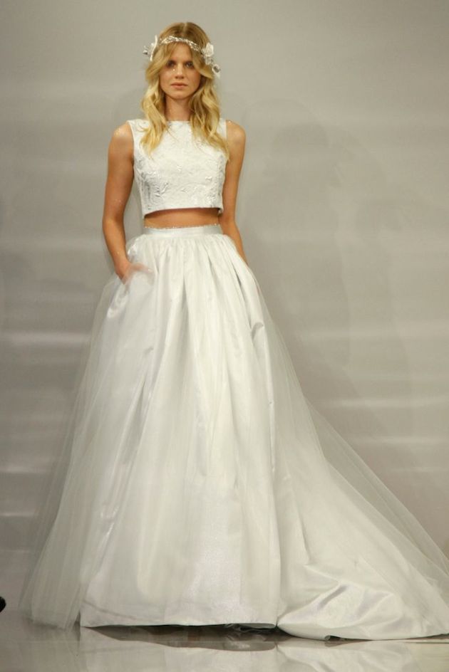 crop top gown for wedding reception