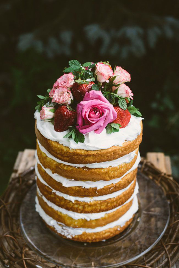 Rustic One Tier Naked Wedding Cake Rustic One Tier Naked Wedding Cake