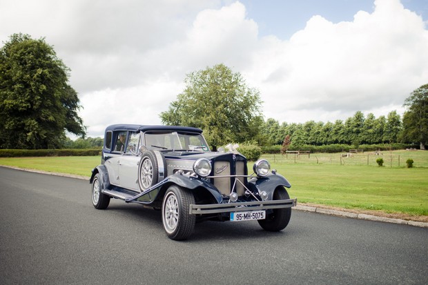 classic blue navy wedding car ireland