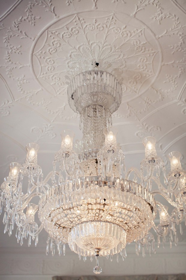 white crystal chandelier
