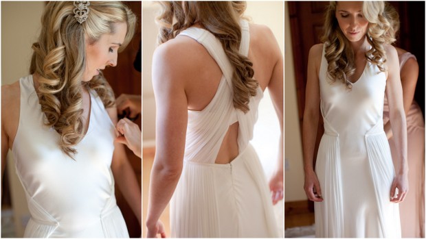 modern wedding dress with wrap back