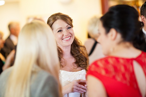 bride at drinks reception