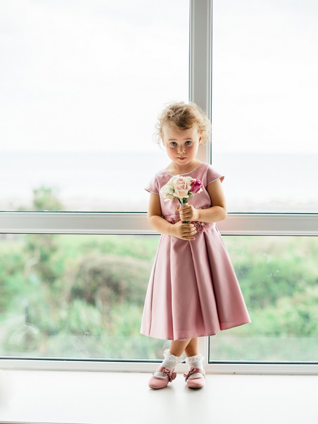 dusty pink flower girl dress