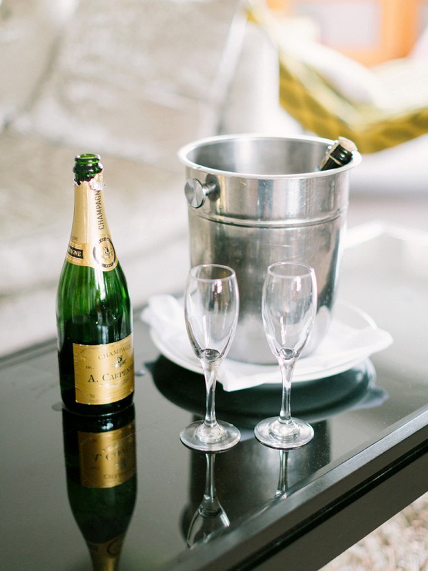 champagne ice bucket wedding morning 