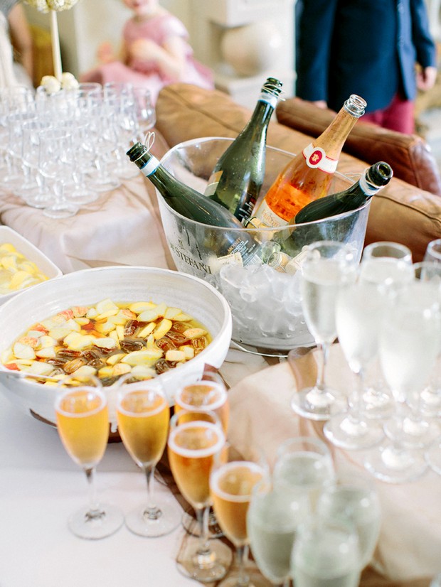 champagne cocktails wedding drinks table