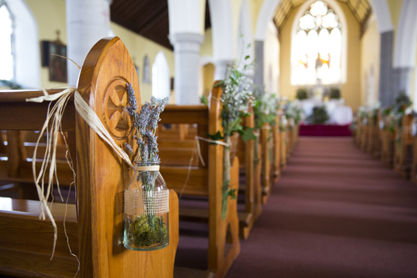 lilac diy rustic pew ends