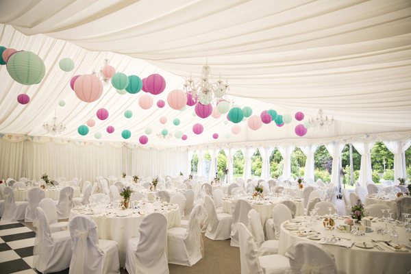marquee colourful paper lanterns