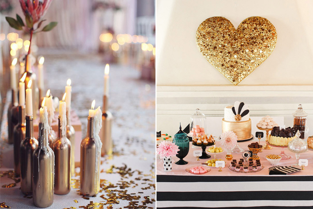 Wedding Decor - 10 Gorgeous Gold DIY Ideas  weddingsonline