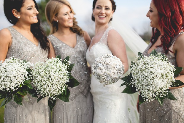 Bridesmaids Pisarro Silver Beaded Dresses Winter Wonderland