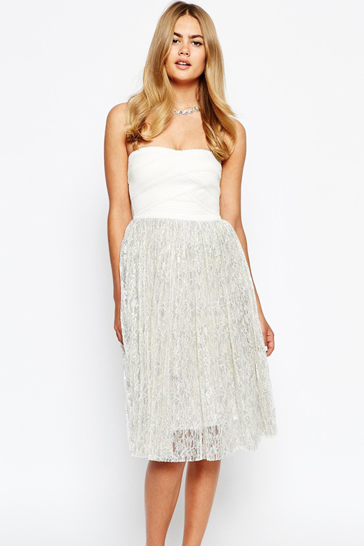 white-strapless-bridesmaid-dress-river-island