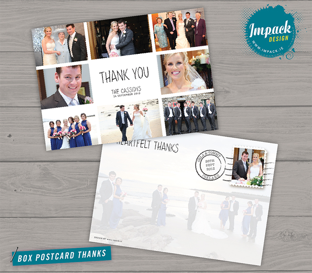 18 Beautiful Wedding Thank You Cards From Irish Stationery Designers Photo Montage Thank You Card Impack