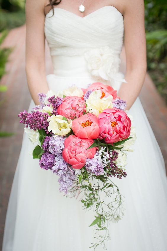 vibrant-pink-peony-lilac-summer-wedding-bouquet
