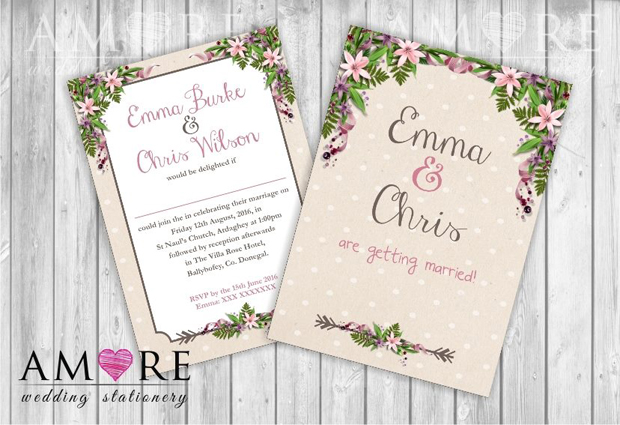 floral-polka-dot-wedding-invitation