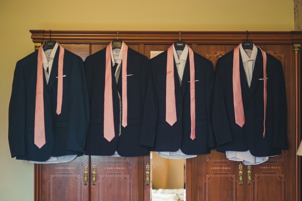barberstown-castle-wedding-navy-suits-with-pink-ties