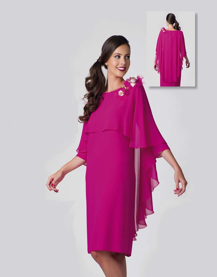 magenta mother of the bride dress