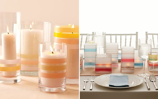 DIY Striped Candleholder Centrepieces DIY Striped Candleholder Centrepieces