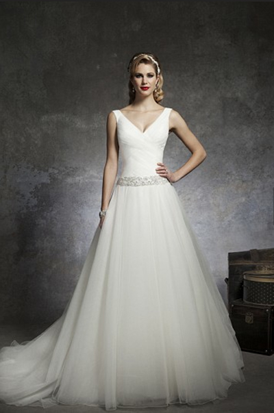 Vestido de novia de tul de Justin Alexander