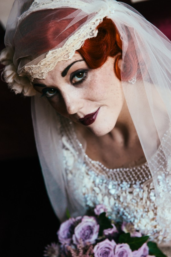 20s bridal makeup, vintage dress