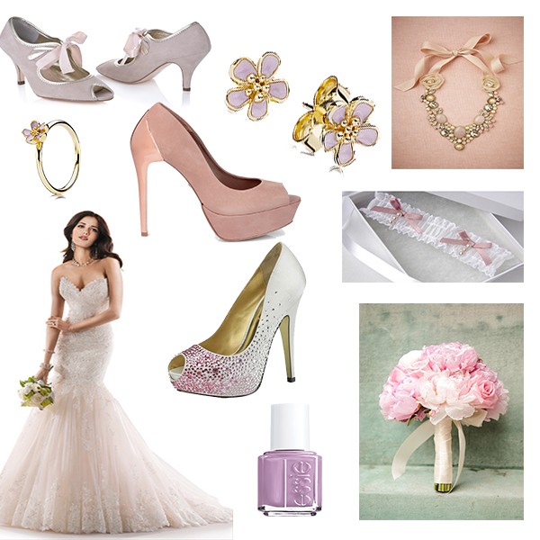 accessories for old rose gown
