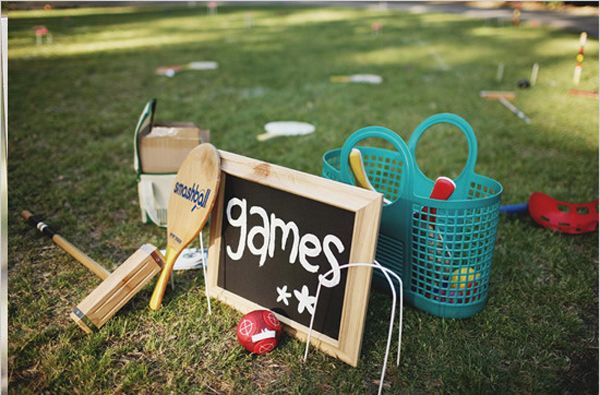 Childrens lawn games at weddings