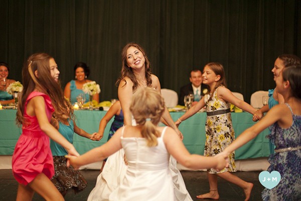 Children dancing and having fun at wedding