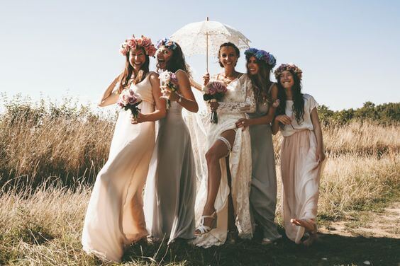 Boho bridesmaids style