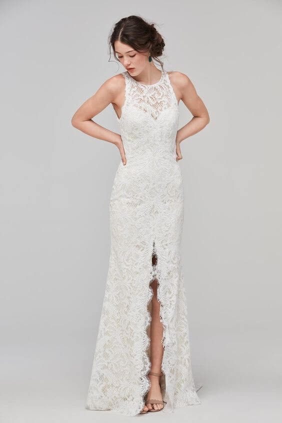 vestido de novia con falda dividida