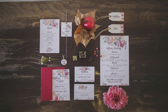 autumn wedding stationery