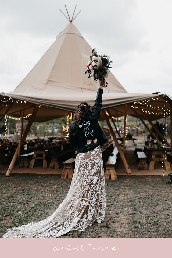 slogan bride jacket