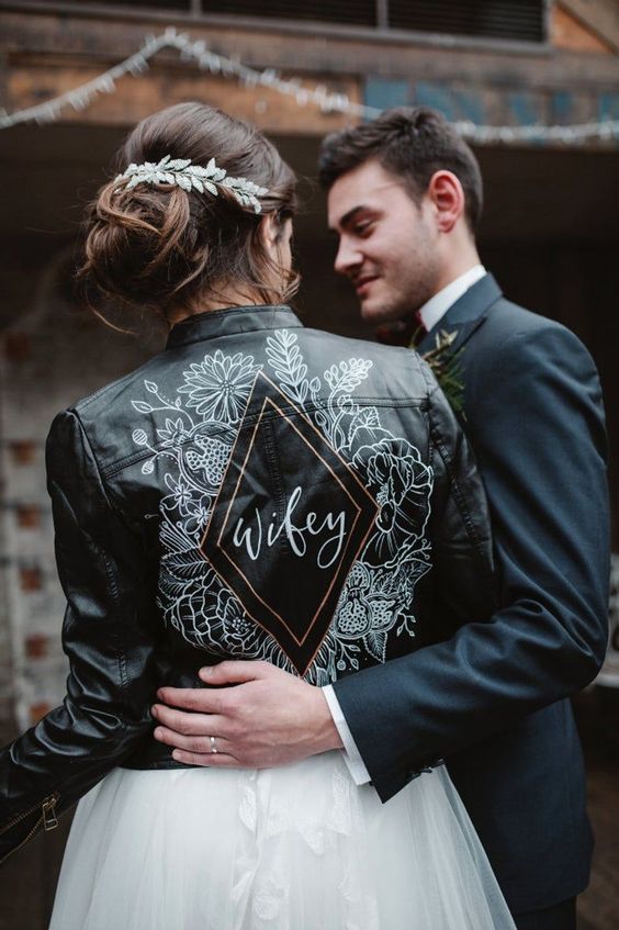 slogan bride jacket